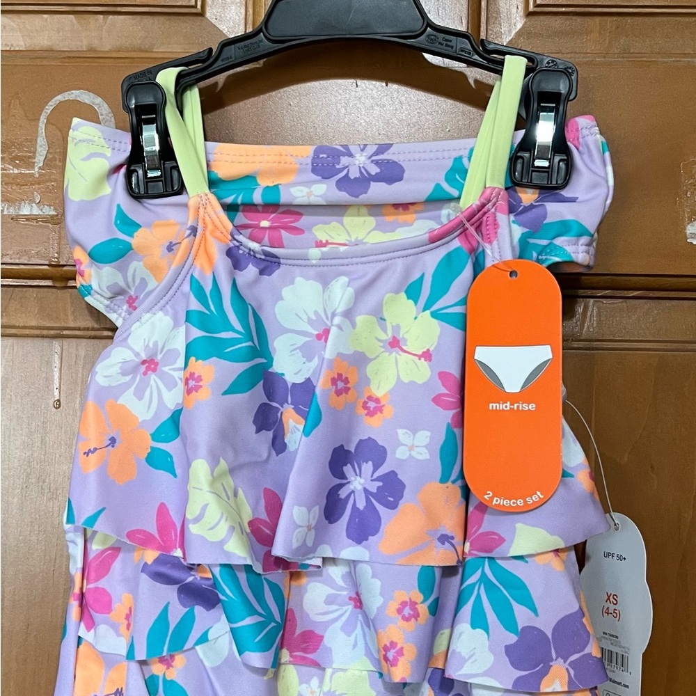 Wonder Nation Floral Kids Bikini XS 4/5, NWT